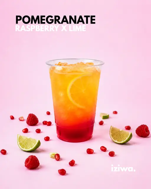 Pomegranate, raspberry and lime refresher from Iziwa