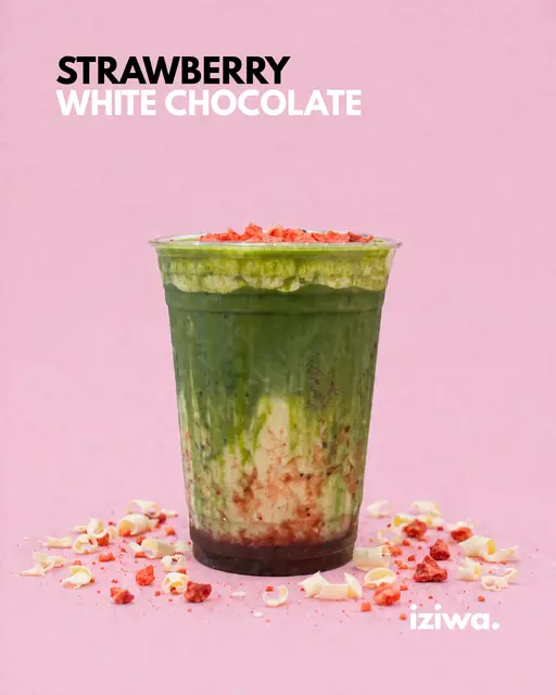 Strawberry and white chocolate matcha from Iziwa