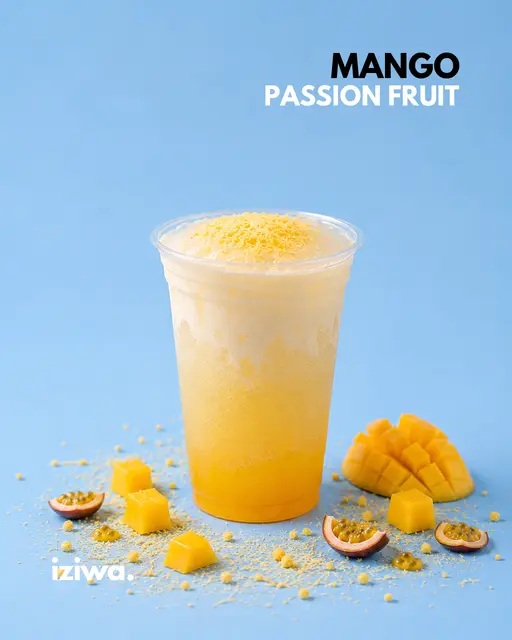 Mango and passion fruit refresher from Iziwa