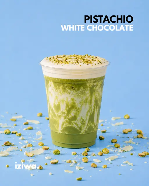 Pistachio and white chocolate matcha from Iziwa